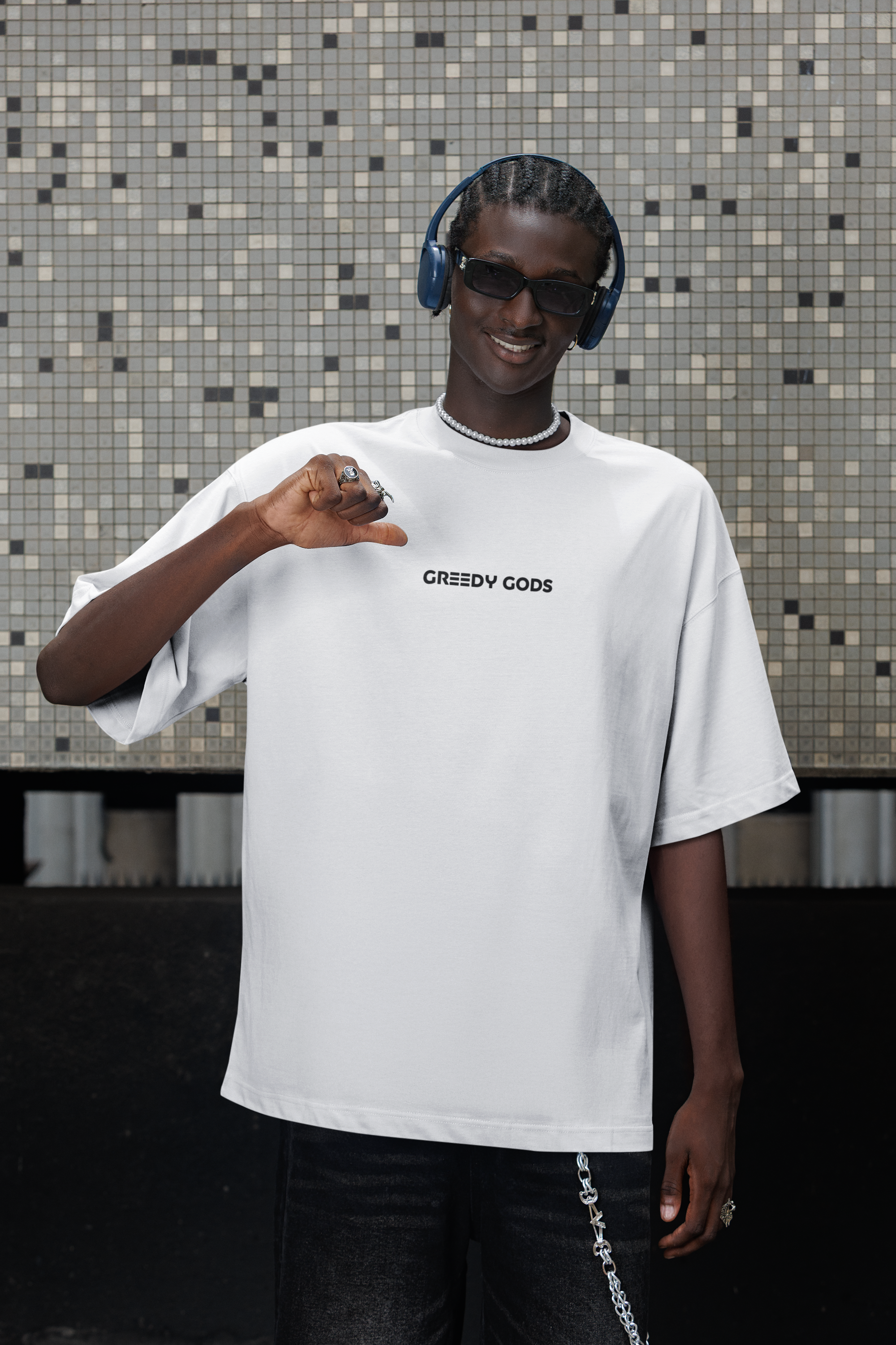 ROYAL WHITE -  TANJIRO - Over sized Half sleeve T-shirt