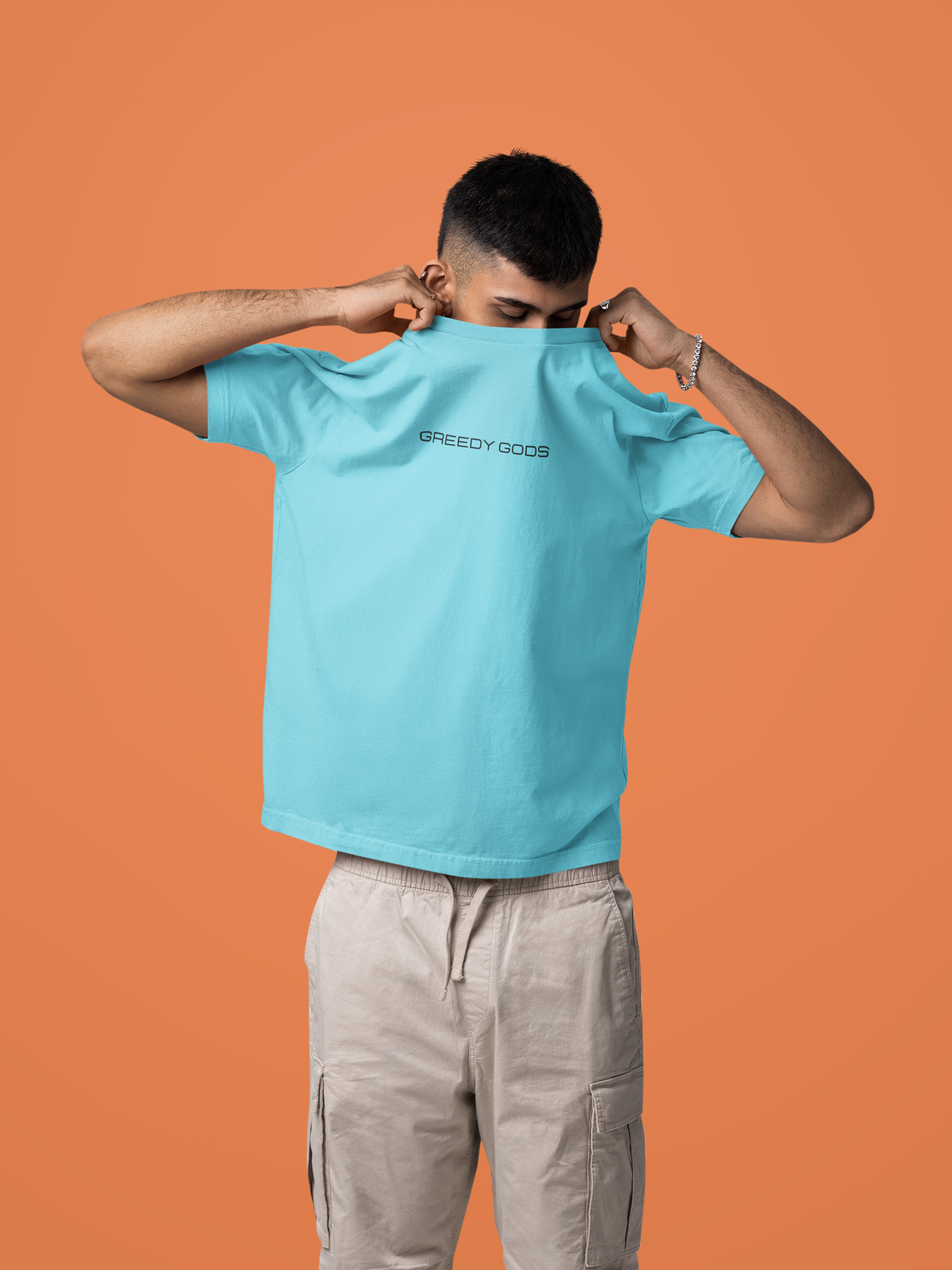 ROYAL SKY BLUE-  ALL FIVE LEGENDS - Over sized Half sleeve T-shirt