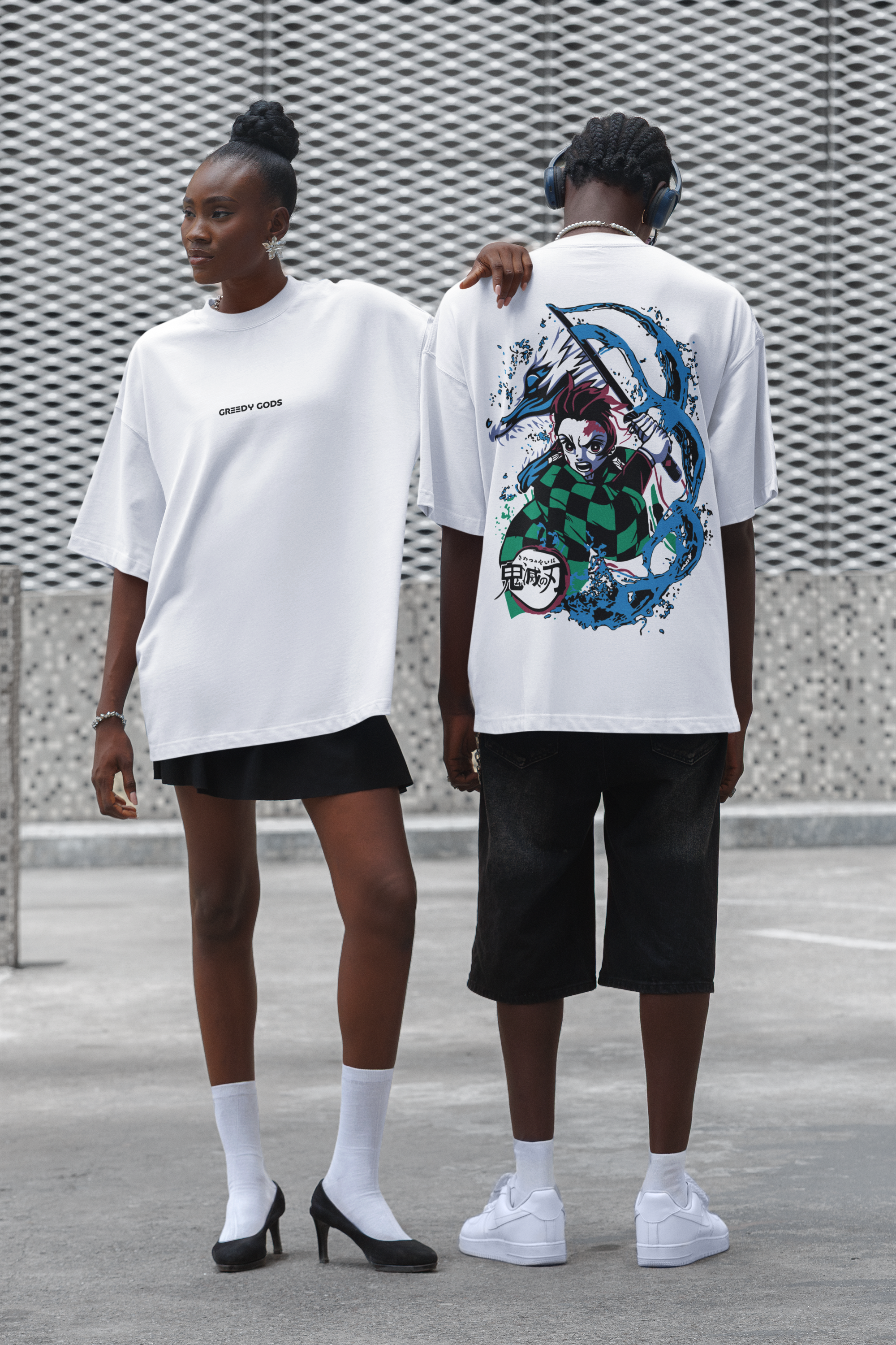 ROYAL WHITE -  TANJIRO - Over sized Half sleeve T-shirt