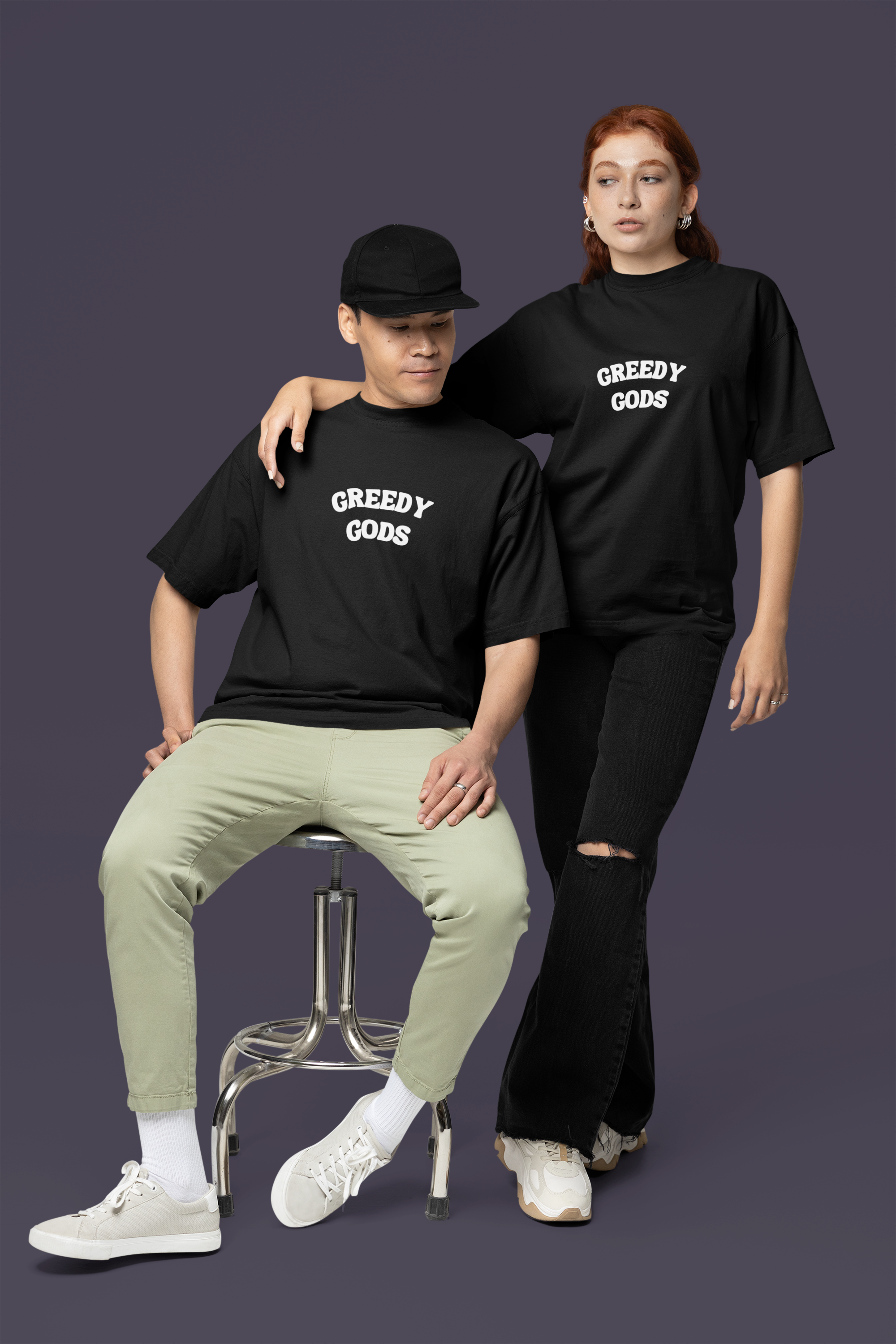 BLACK-  ITACHI - Over sized Half sleeve T-shirt