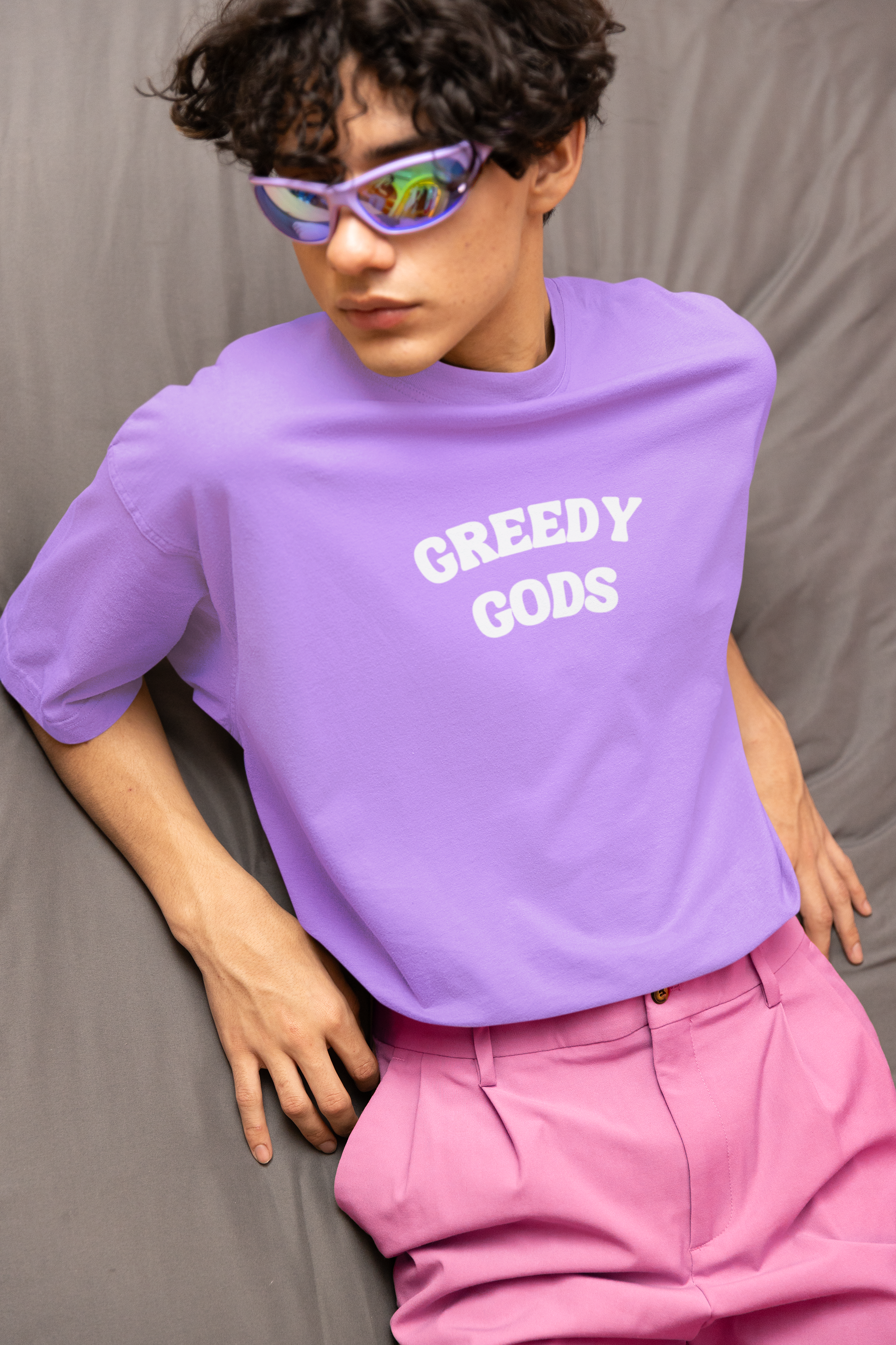 Purple -  SNAKE - Over sized Half sleeve T-shirt